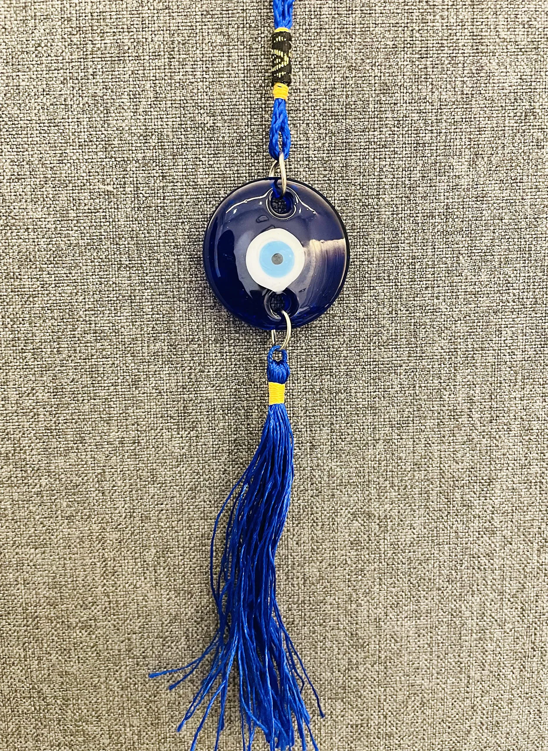 PulGos Evil Eye Hanging for Home, Car & Office, Blue Nazar Battu for Home Entrance, 24x4x1 cm Hanging for Good Luck and Prosperity, Protective Amulet for Positive Energy