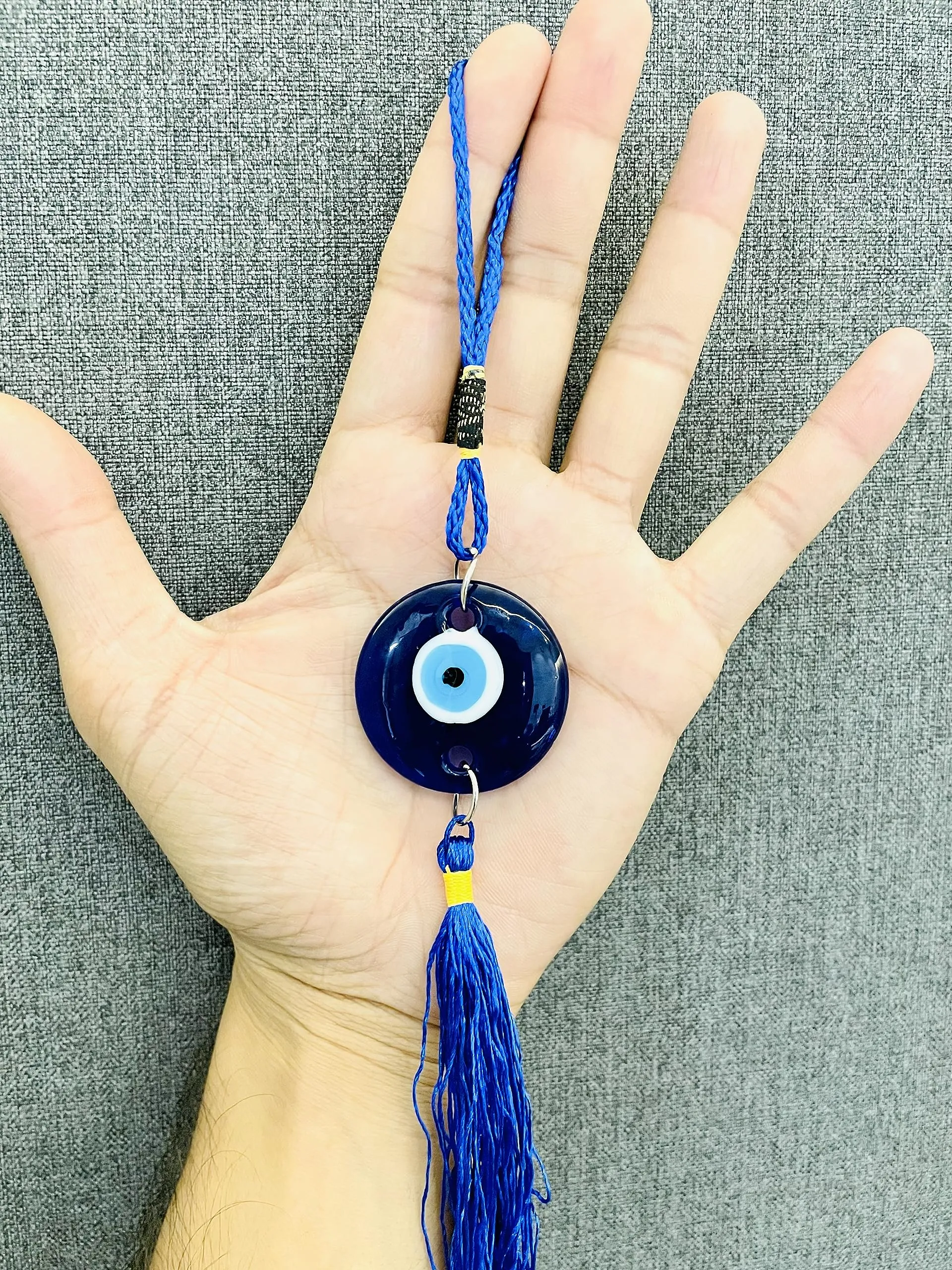 PulGos Evil Eye Hanging for Home, Car & Office, Blue Nazar Battu for Home Entrance, 24x4x1 cm Hanging for Good Luck and Prosperity, Protective Amulet for Positive Energy