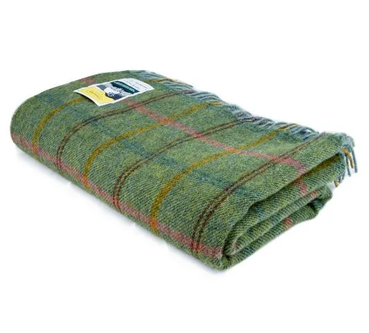 Pure  Wool Travel Rug – Glencroft Green Plaid