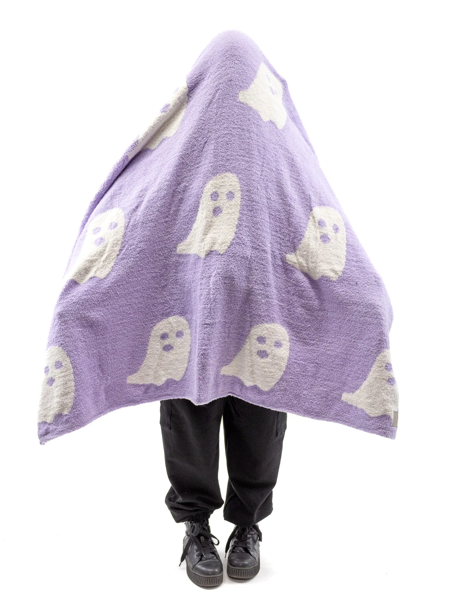 Reversible Ghost Throw Blanket- Lavender