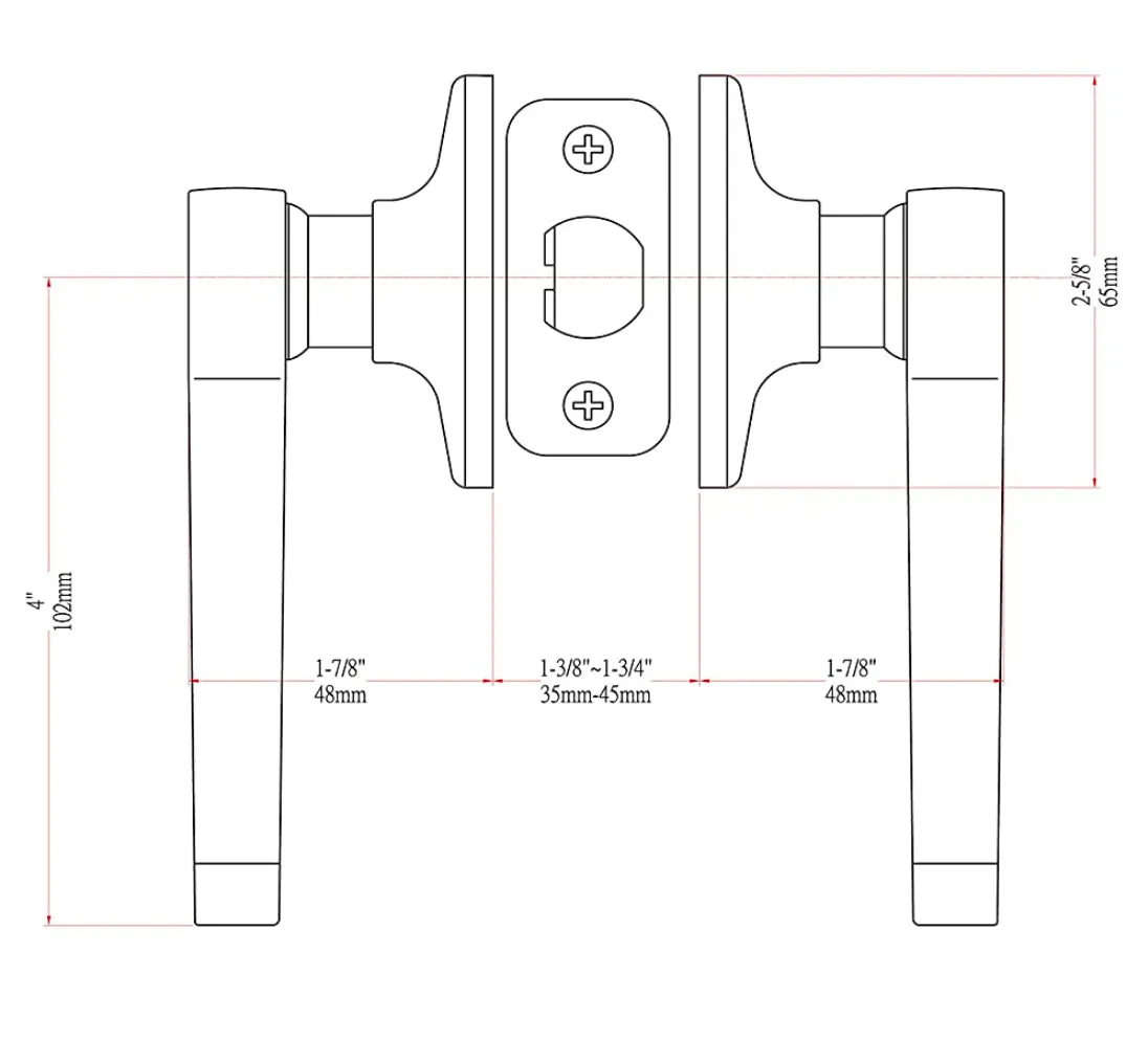 Richmond Passage Door Lever, Matte Black