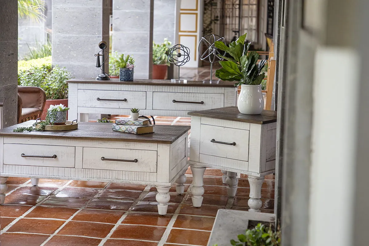 Rock Valley - Sofa Table - White / Brown