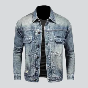 Sanded men's denim jacket