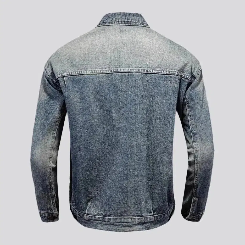 Sanded men's denim jacket