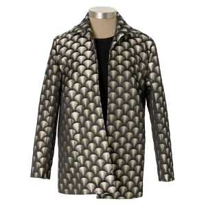 Scallop Patterned Flare Jacket