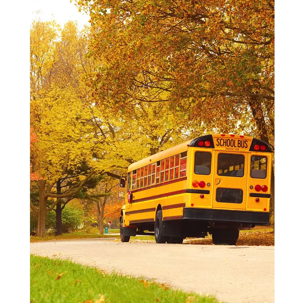 School Bus Printed Backdrop