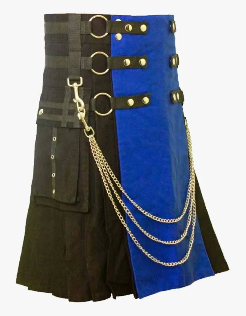 SCOTTISH BLACK AND BLUE GOTHIC KILT