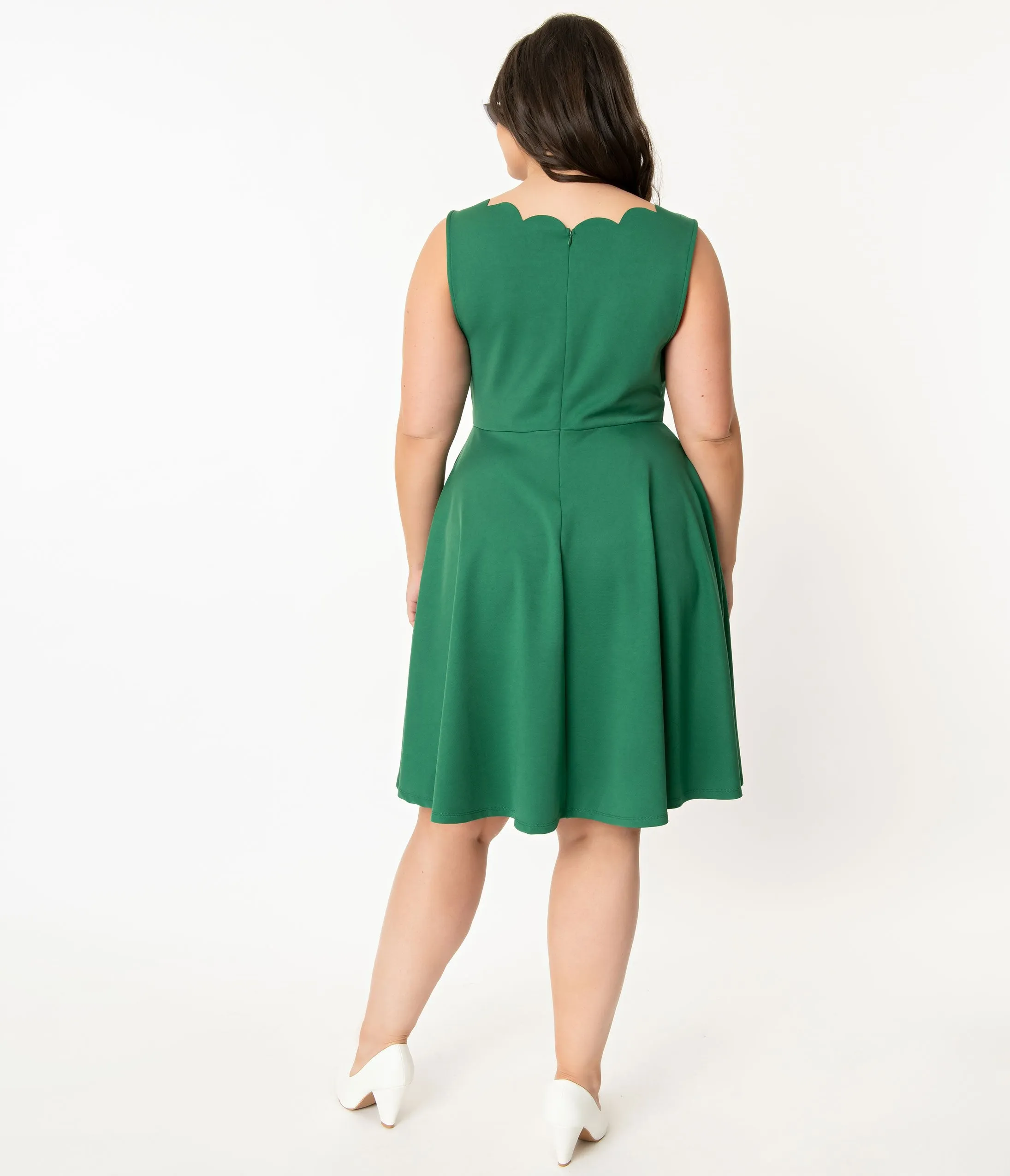 Smak Parlour Plus Size Green Sleeveless Charmed Swing Dress