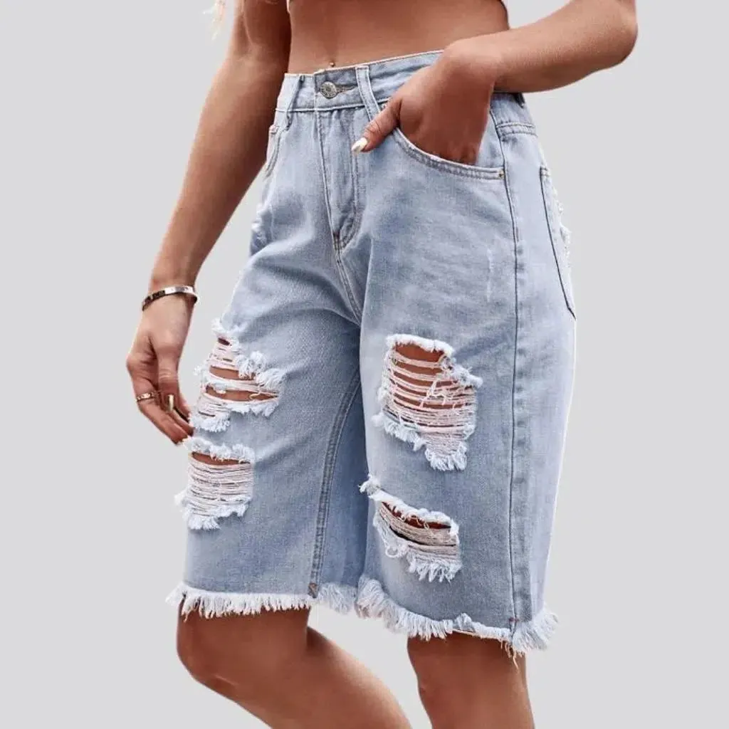 Straight grunge women's denim shorts