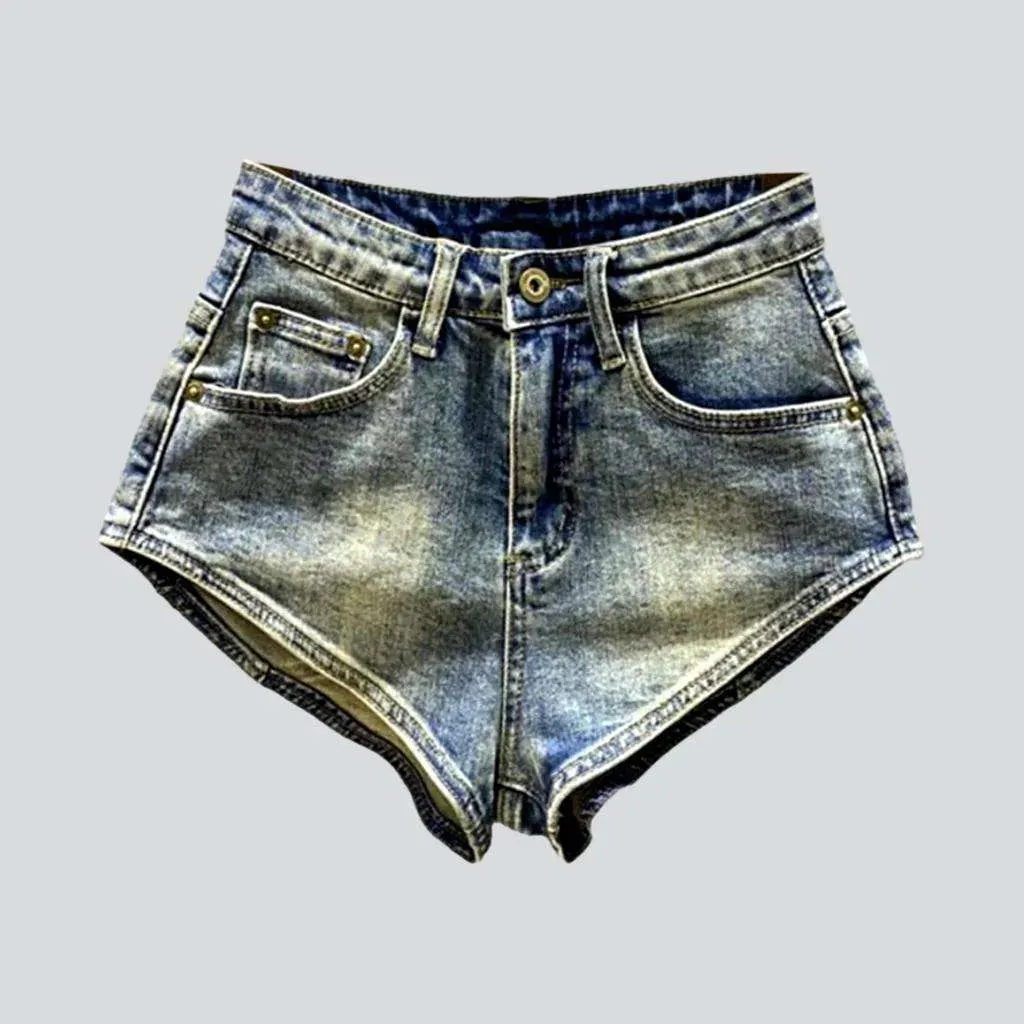 Streetwear vintage women's denim shorts