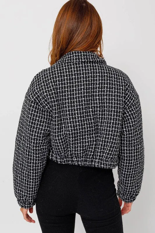 Studios Tweed Crop Puffer Jacket