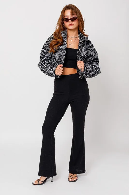 Studios Tweed Crop Puffer Jacket