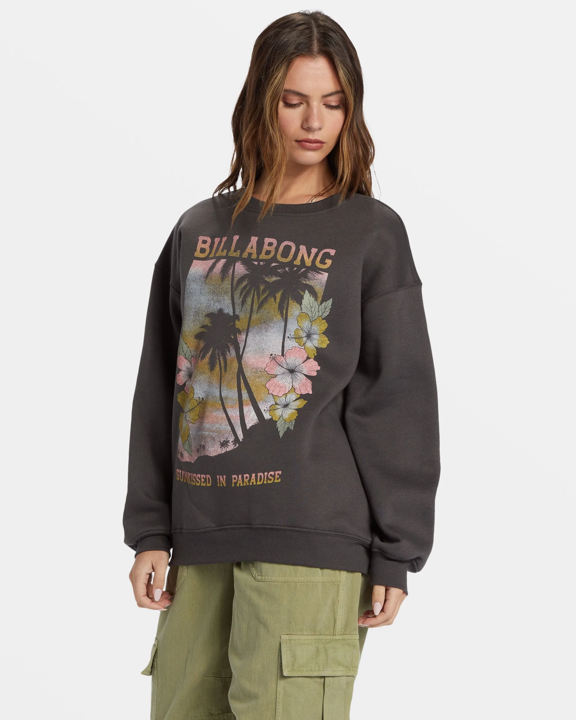 Sunkissed Paradise Crewneck Sweatshirt - Off Black