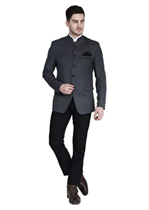 TAHVO Designer Men's Slim Fit Black Solid Blazer/Formal Blazer for Men Stylish/Coat for Wedding/Blazers for Men Stylish Wedding Trouser shuit for Men