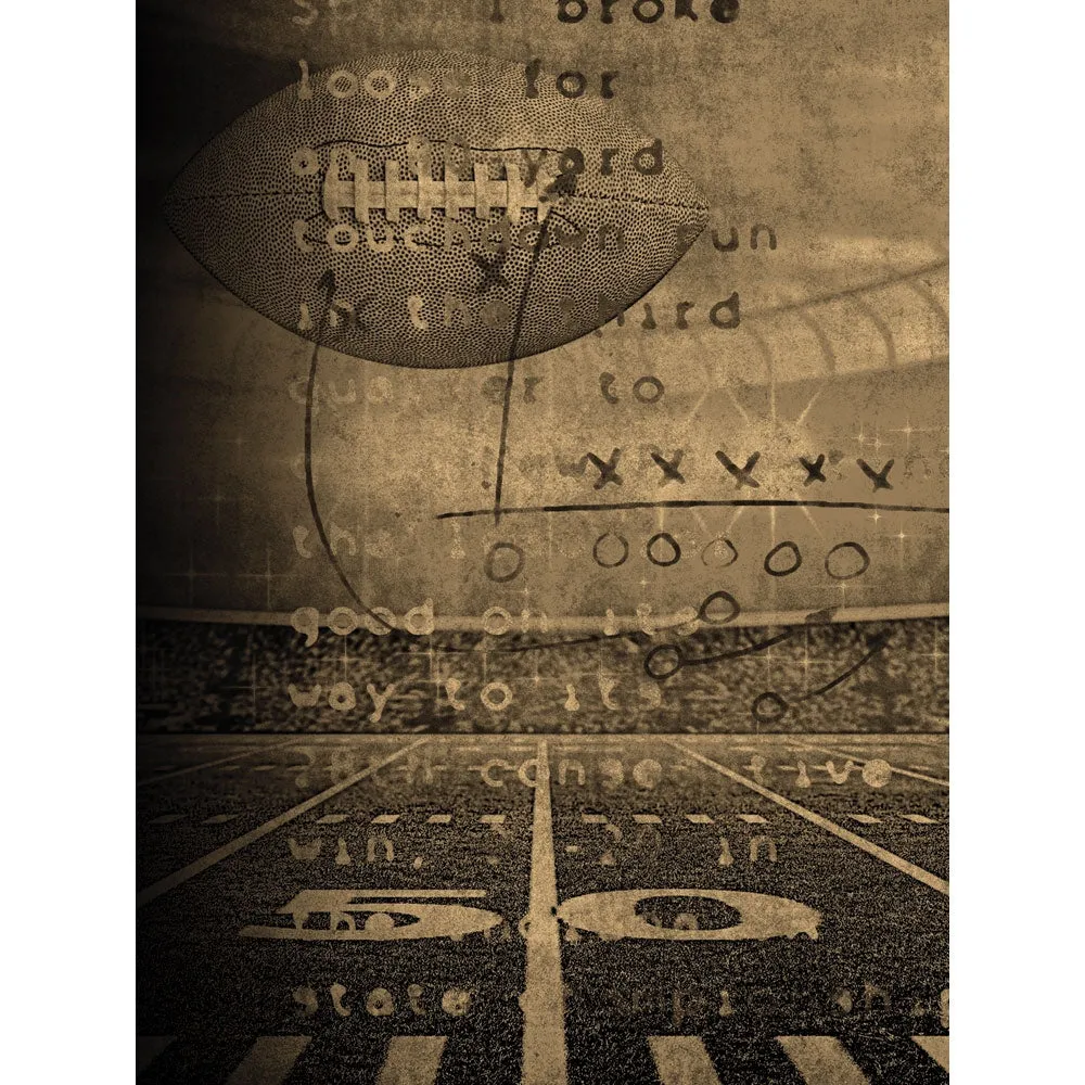 Vintage Football Printed Backdrop