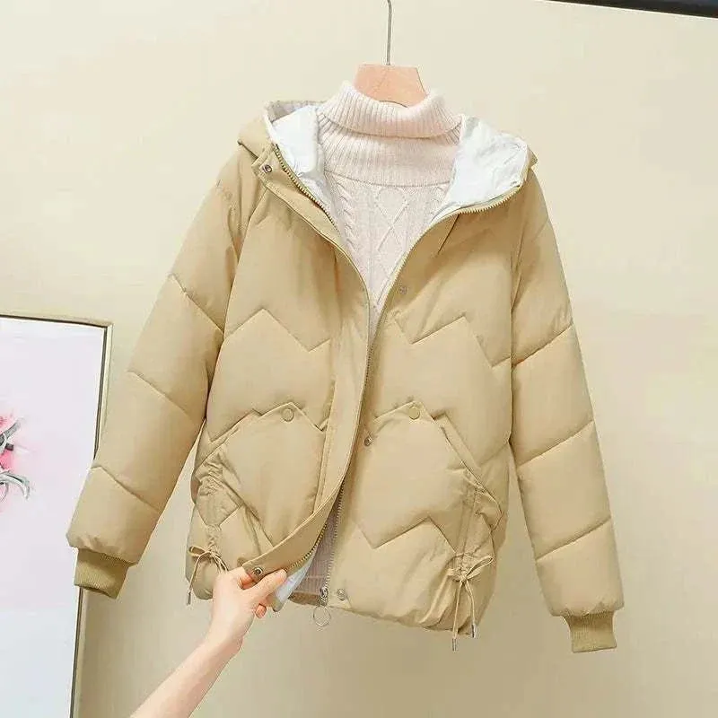 Winter Jacket - Loose-fit Down Cotton Coat or Cotton Jacket for Women