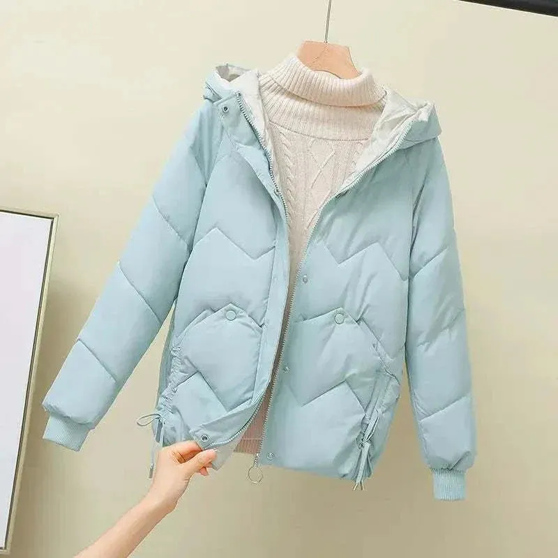 Winter Jacket - Loose-fit Down Cotton Coat or Cotton Jacket for Women