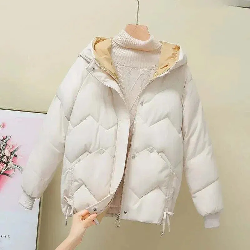 Winter Jacket - Loose-fit Down Cotton Coat or Cotton Jacket for Women