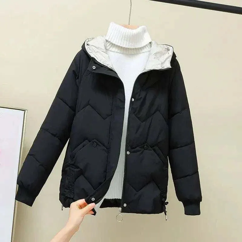 Winter Jacket - Loose-fit Down Cotton Coat or Cotton Jacket for Women