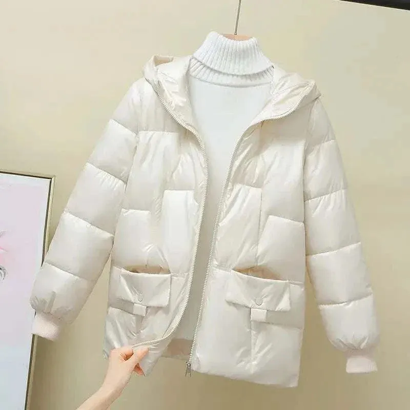 Winter Jacket - Loose-fit Down Cotton Coat or Cotton Jacket for Women