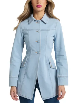 Women's Light Blue Denim Longline Jacket