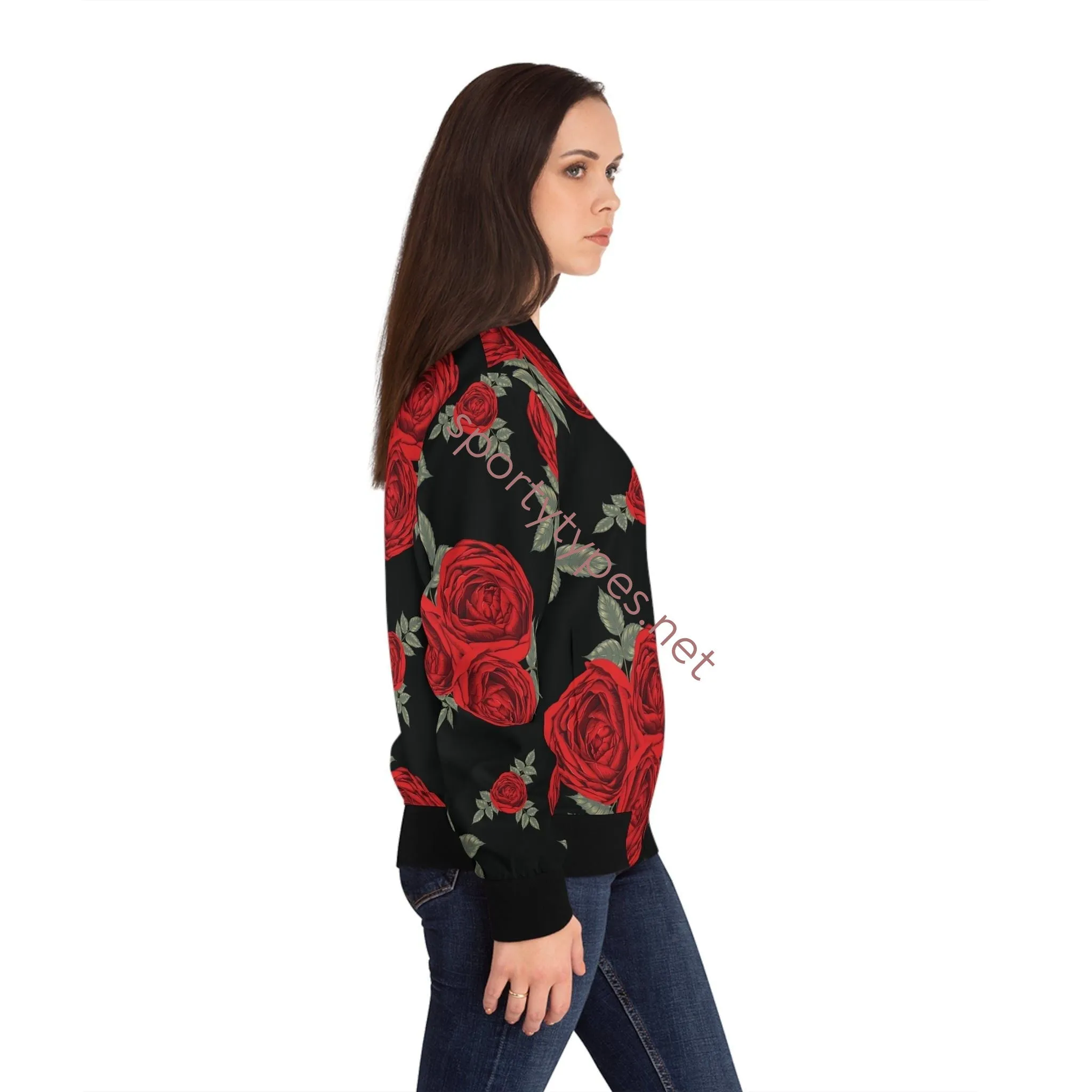 Women's Roses Bomber Jacket